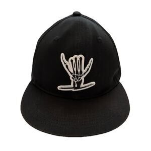 Shreddy Snapback Hat Black With Embroidered White Logo One Size